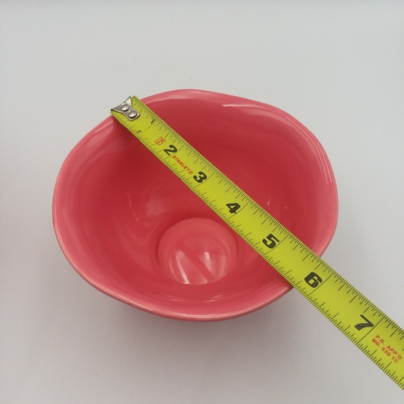 6 Crate & Barrel Ice Cream Dessert Bowls Coral Pedestal Ribbed Sundae‎ Summer - Picture 10 of 10